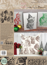 Load image into Gallery viewer, Christmas Kitties 12x12 IOD Stamp