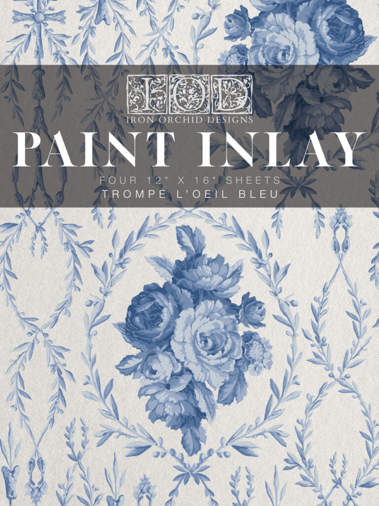 Trompe L'oeil Bleu IOD Paint Inlay