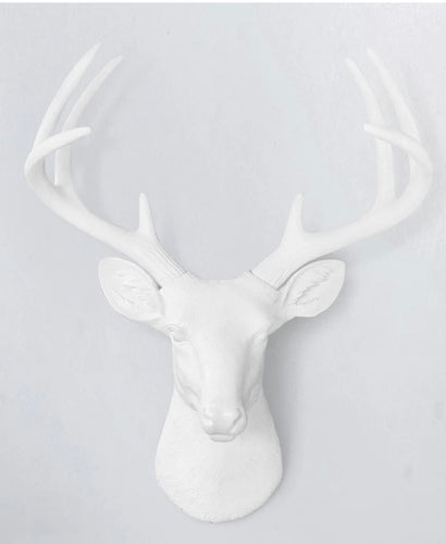 White Faux Deer Head small and large